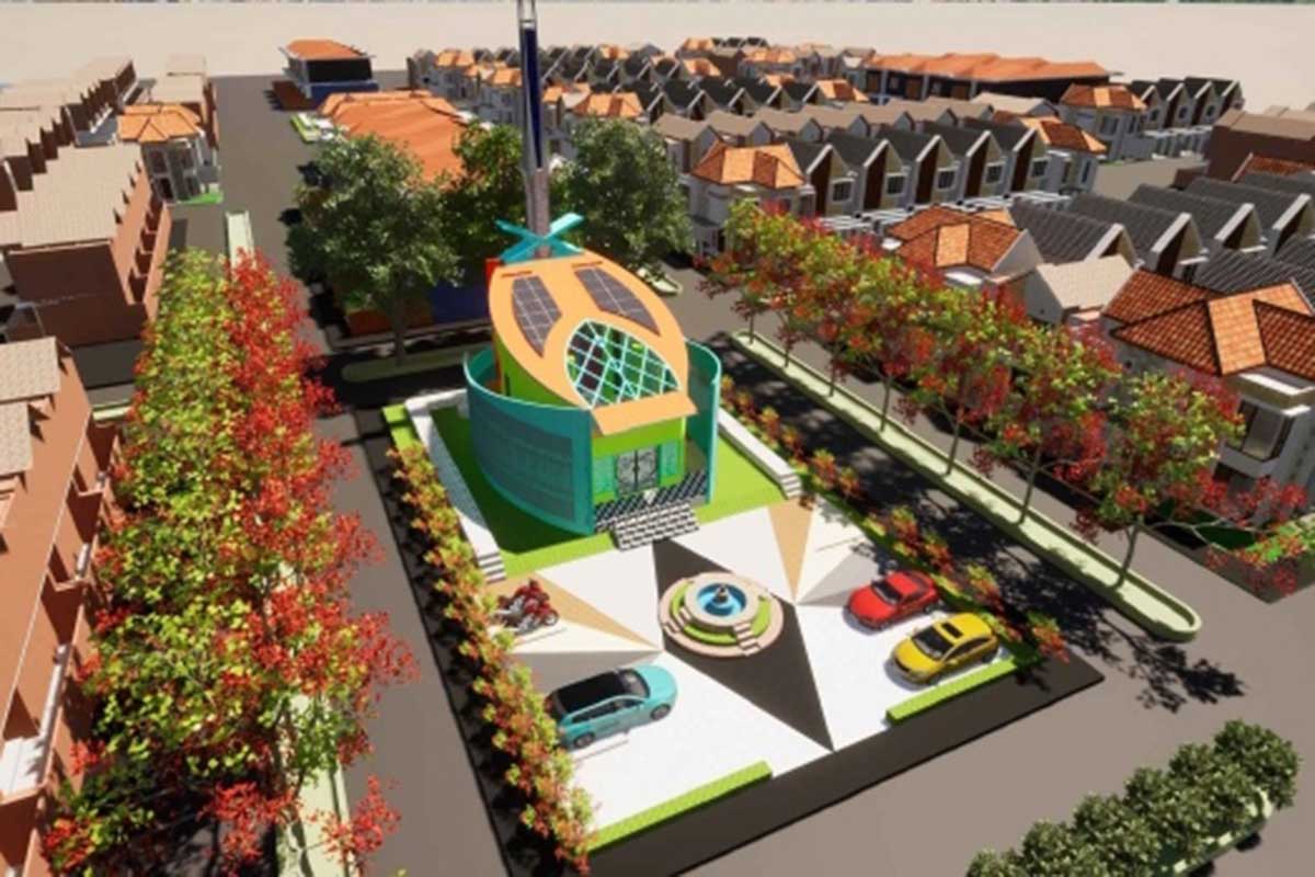 Desain masjid oleh Tim Albaya Asekgra Polinema. (ist) - Desain Masjid Tim Polinema Raih Juara 1 Building Design Drawing Competition
