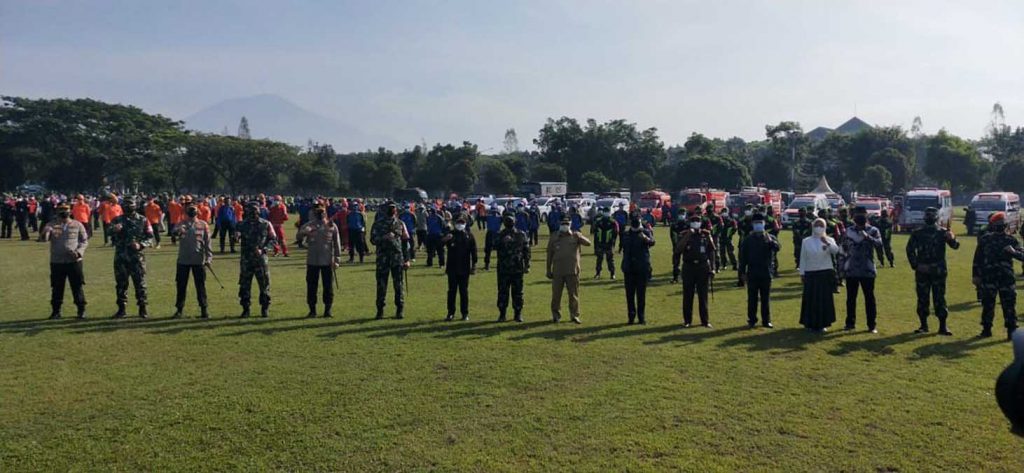 Forkopimda Malang Raya selepas menggelar apel di Lapangan Rampal. (ist) - Malang Raya Siap Terapkan PPKM Darurat per 3-20 Juli 2021