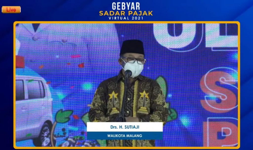 Walikota Malang Sutiaji, memberikan sambutan Bapenda Gebyar Sadar Pajak 2021.