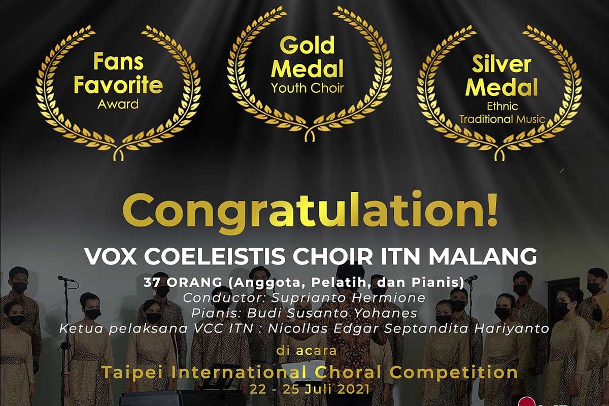 Penghargaan yang diraih VCC ITN dalam TICC 2021. (ist) - VOX Coeleistis Choir ITN Malang Raih Tiga Penghargaan Internasional di TICC 2021