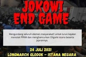 Poster Jokowi End Game. (ist) - Heboh Ajakan Aksi Jokowi End Game, Aparat Siapkan Pengamanan