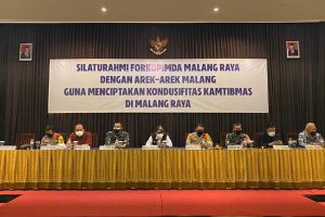 Forum silahturahmi Forkopimda bersama Arek-Arek Malang. (ist) - Sepakat Ciptakan Kondusifitas Kamtibmas, Forkopimda Malang Raya Silahturahmi Bersama Arek-Arek Malang