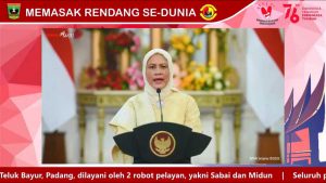 Ibu negara Iriana Jokowi. (ist) - Iriana Jokowi Ingin Rendang Diakui Sebagai Warisan Dunia dalam Virtual Memasak Rendang Se-Dunia