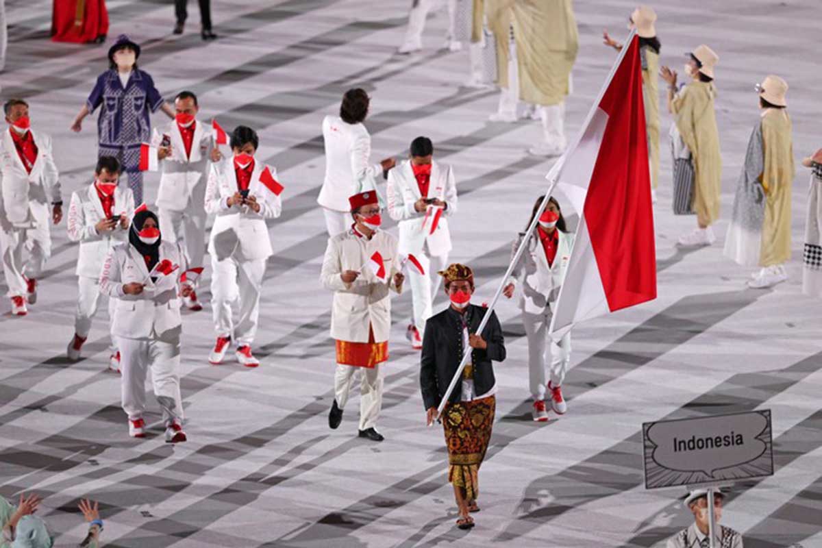 Kontingen Indonesia. (ist) - Peringkat Indonesia Tergeser Filipina di Olimpiade Tokyo 2020