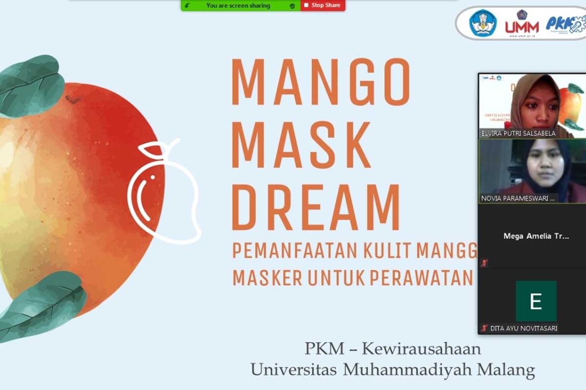 Mango Mask Dream karya mahasiswi UMM. (ist) - Mango Mask Dream dari Limbah Kulit Mangga