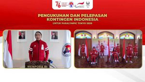 Pengukuhan atlet paralimpiade. (ist) - Dikukuhkan Menpora, Kontingen RI Siap Bertanding di Paralimpiade Tokyo 2020