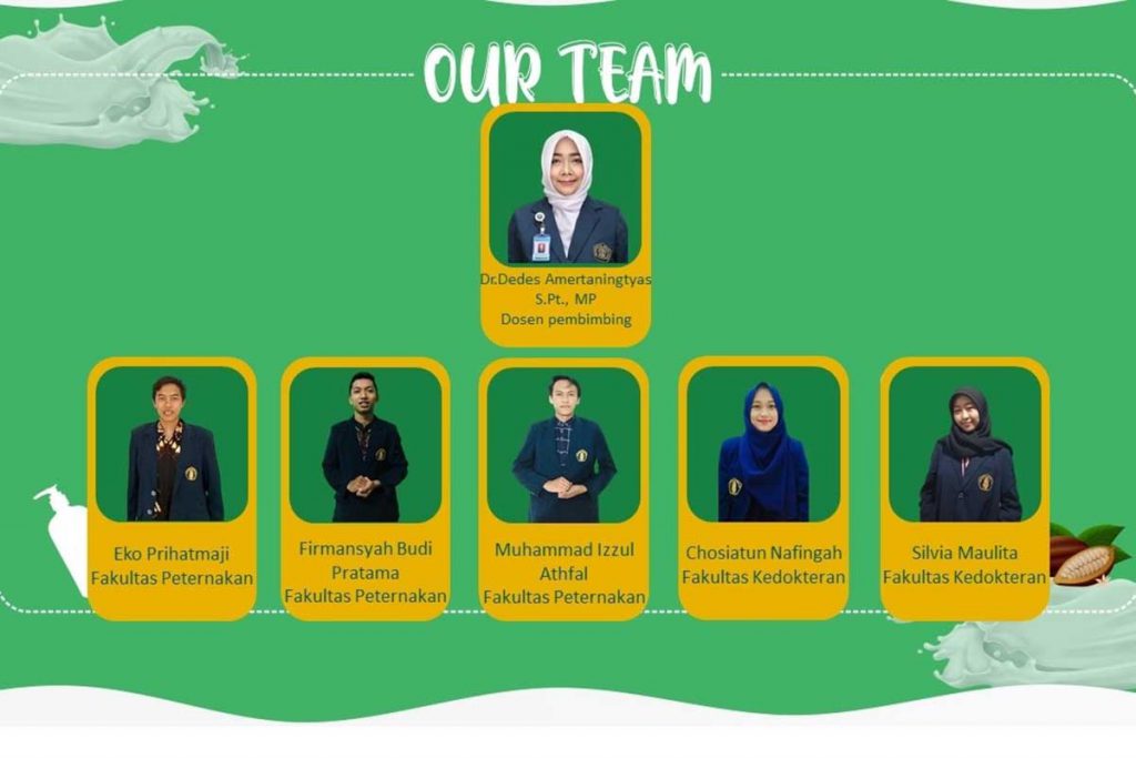 Tim hand soap limbah susu pecah dan kulit kakao. (ist) - Mahasiswa UB Berikan Pelatihan Pengolahan Limbah Jadi Hand Soap Pada Santri