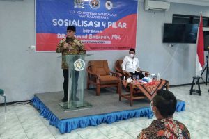 Anggota DPRD RI, Dr Ahmad Basarah MH, berikan pesan dan sosialisasi 4 pilar kebangsaan. (jaz) - Buka Pra UKW PWI Malang Raya, Ahmad Basarah: Wartawan Andil Dalam Perjalanan Bangsa