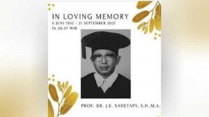 J.E Sahetapy. (ist) - Pakar Hukum JE Sahetapy Berpulang