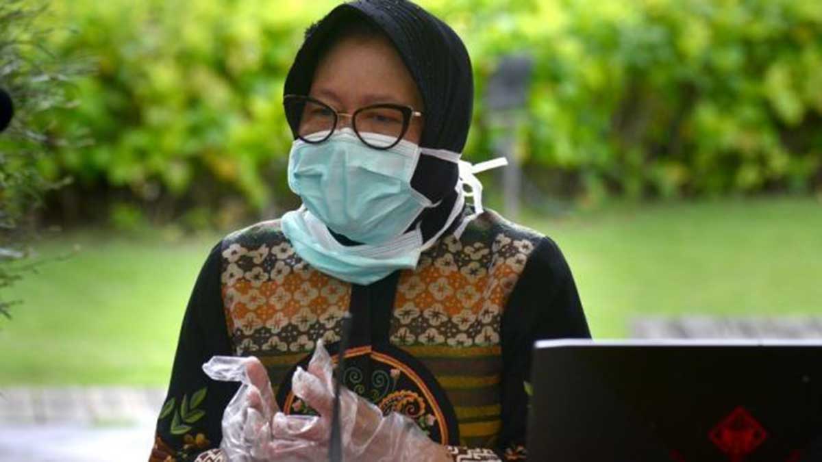 Mensos Tri Rismaharini. (ist) - Mensos Risma Jelaskan Soal Pemberhentian Bansos Tunai