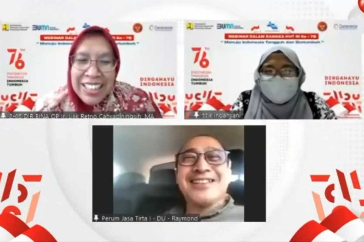 Para pemateri webinar "Menuju Indonesia Tangguh dan Bertumbuh." (ist) - Semarak HUT ke-76 RI, Jasa Tirta I Bangun Wawasan Kebangsaan Pengelola Sumberdaya Air