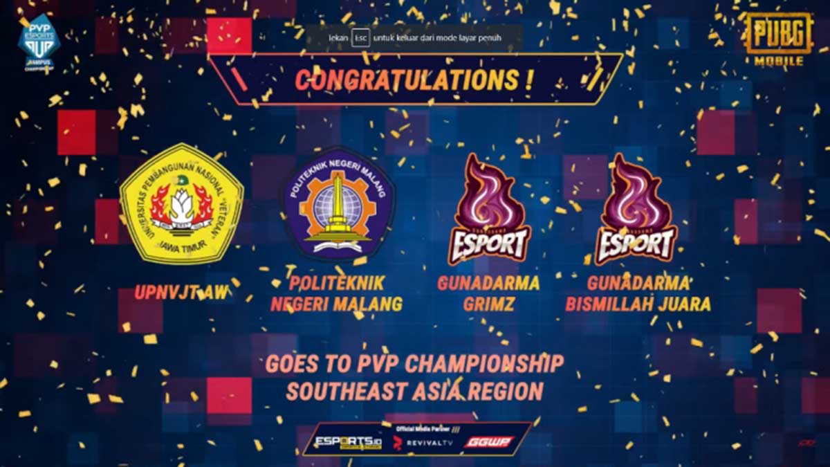 Perolehan nilai tim Polinema, dalam 4 besar. (ist) - Juara 2 e-Sport, Polinema Melaju ke Campus PVP Championship Asia Tenggara