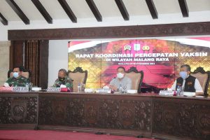 Rakor percepatan vaksinasi. (ist) - Gandeng TNI-Polri, Forkopimda Malang Raya Genjot Target 70 Persen Masyarakat Tervaksin