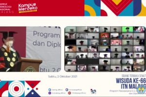 Rektor ITN, Prof Dr Eng Ir Abraham Lomi, MSEE, memberikan pesan kepada wisudawan-wisudawati.