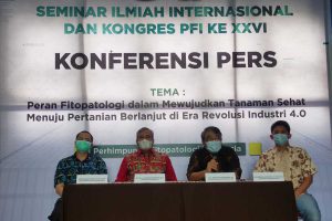 Konferensi pers Seminar Ilmiah Internasional dan Kongres PFI ke-XXVI. (rhd) - PFI Dorong Fitopatologi Jadi Dokter Tanaman
