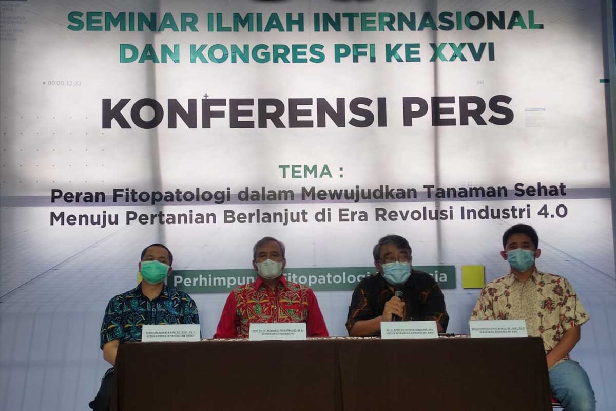 Konferensi pers Seminar Ilmiah Internasional dan Kongres PFI ke-XXVI. (rhd) - PFI Dorong Fitopatologi Jadi Dokter Tanaman