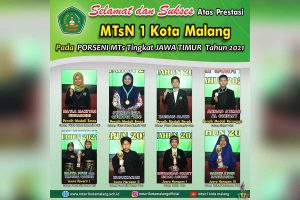 Delapan prestasi yang diraih oleh siswa-siswi MTsN 1 Kota Malang dalam Porseni MTs tingkat Jawa Timur 2021. (ist) - MTsN 1 Kota Malang Sabet 8 Prestasi Porseni MTs Jatim 2021