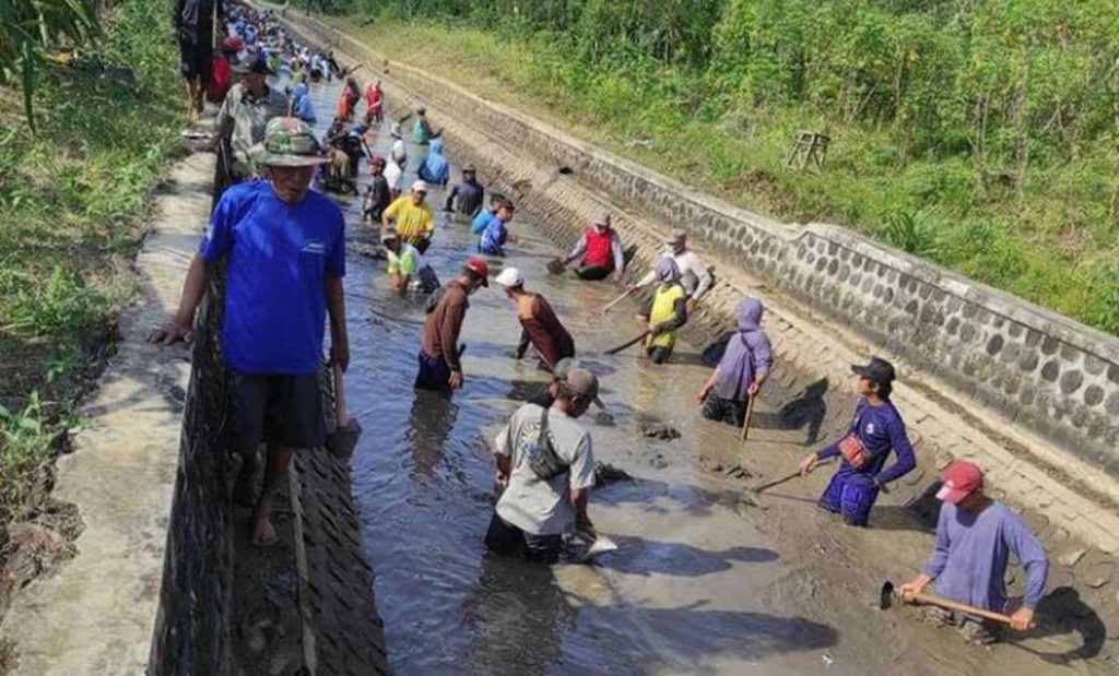 Kegiatan normalisasi di Dam Sumbermulyo, Kejuron, Pesanggaran, Banyuwangi - Masuki Musim Penghujan, DPU Pengairan Banyuwangi Lakukan Normalisasi Sungai