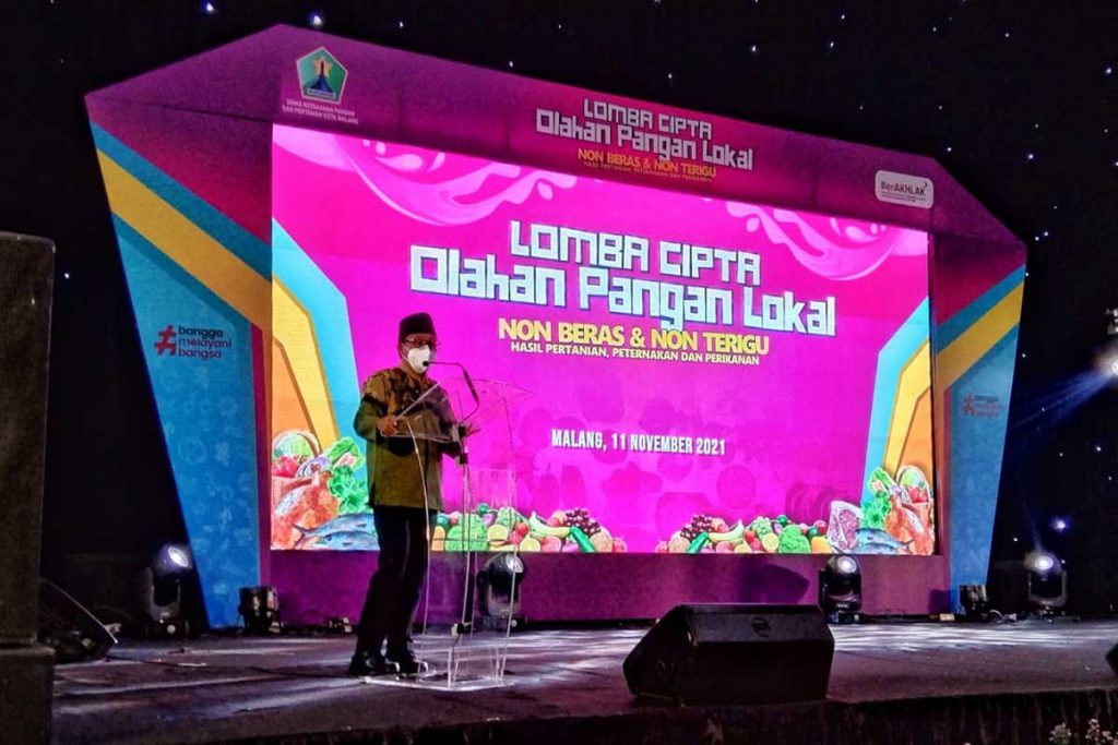 Walikota Malang, Drs H Sutiaji memberikan pengarahan. (jaz) - Dorong Ketahanan Pangan, Dispangtan Helat Lomba Cipta Olahan Pangan
