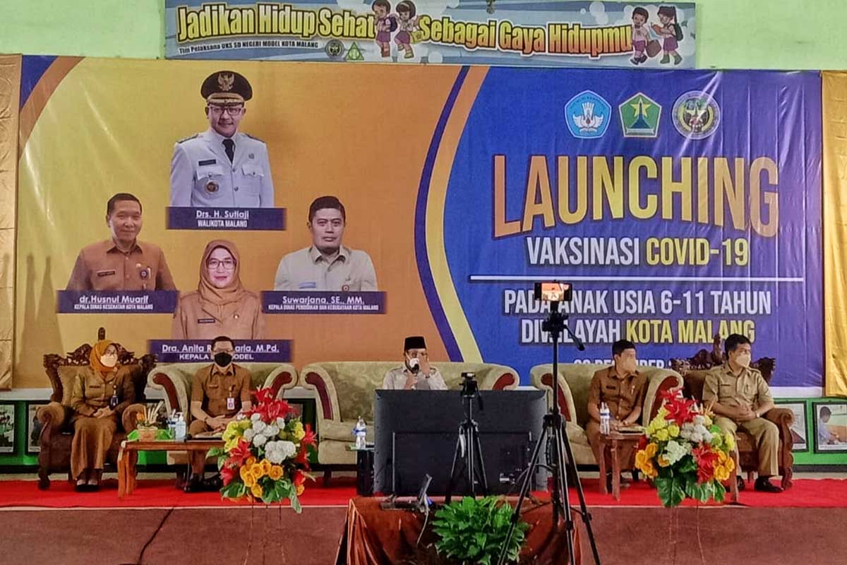 Launching vaksinasi anak Pemkot Malang melalui Dinkes dan Disdikbud. (ist) - Kota Malang Target 76 Ribu Vaksin Anak Usia 6-11 Tahun