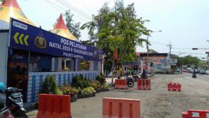 Pos pengamanan. (ist) - Operasi Lilin 2021: Polisi Jamin Tidak Ada Sanksi Tilang di Lapangan