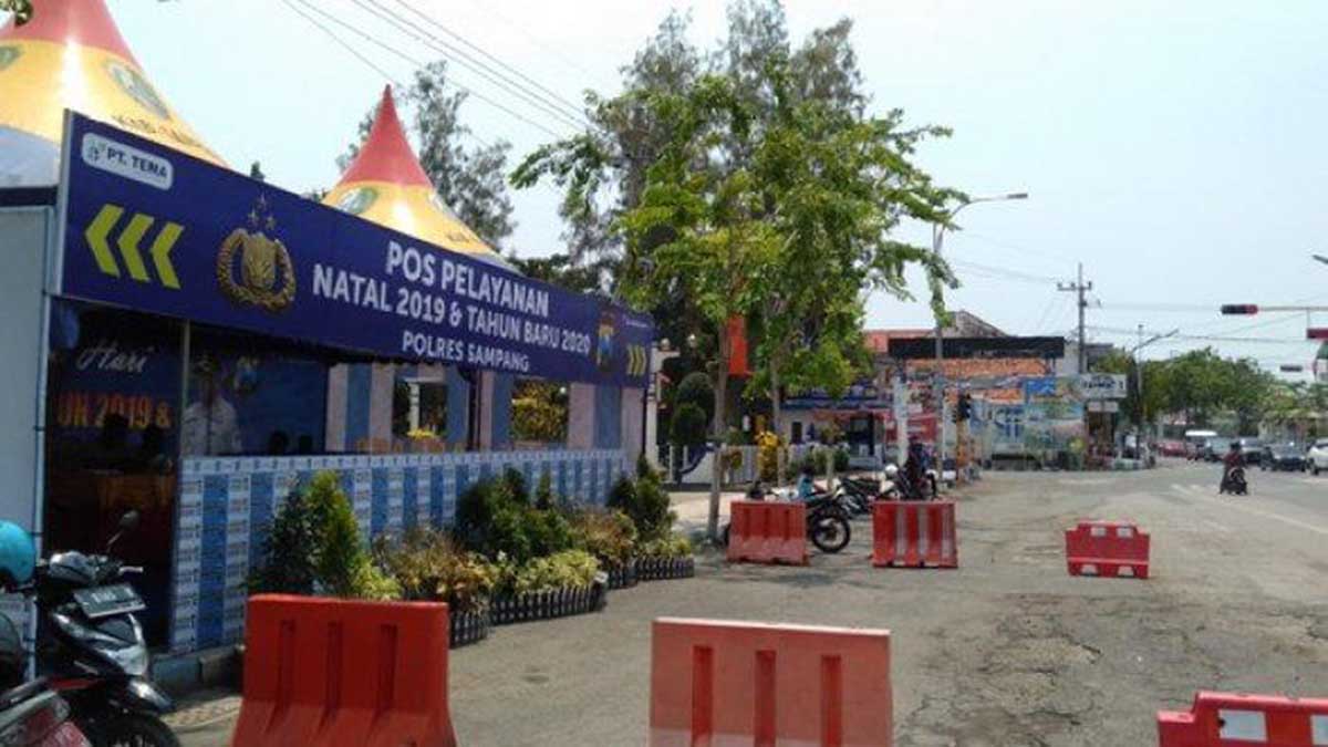 Pos pengamanan. (ist) - Operasi Lilin 2021: Polisi Jamin Tidak Ada Sanksi Tilang di Lapangan
