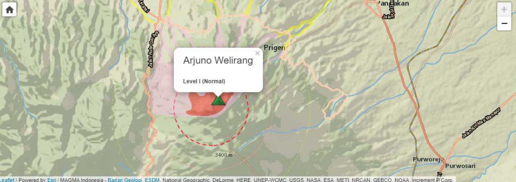 Status Gunung Arjuno Welirang. (ist) - Penjelasan Lengkap BMKG Soal Langit Merah, Kilatan, Hingga Status Gunung Arjuno Welirang