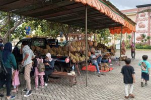 Festival durian murah, di parkiran Jatim Park 3. (ws3) - Sambut Imlek, Dino Park Gelar Festival Durian Murah