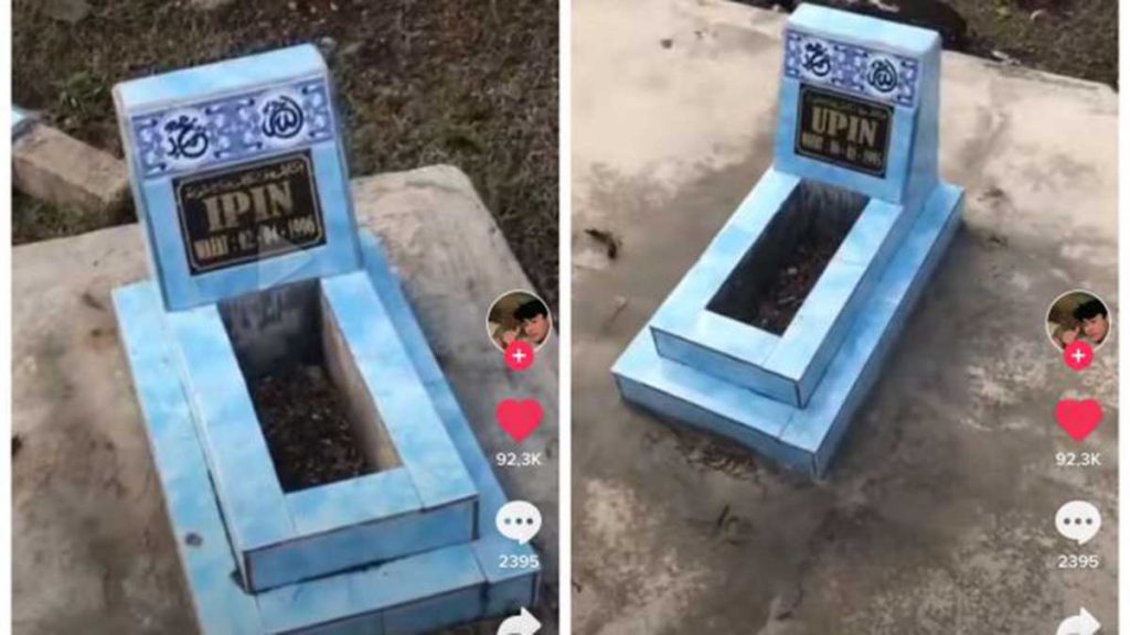 Makam Upin dan Ipin. (ist) - Ramai Kartun Upin Ipin Disebut dari Kisah Nyata Asal Indonesia, Begini Penjelasan Rumah Produksi