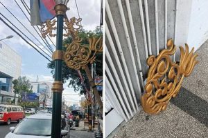 Ornamen lampu Kayutangan patah. (ist) - Ornamen Lampu Kayutangan Patah, Gegara Pick Up Parkir Mundur