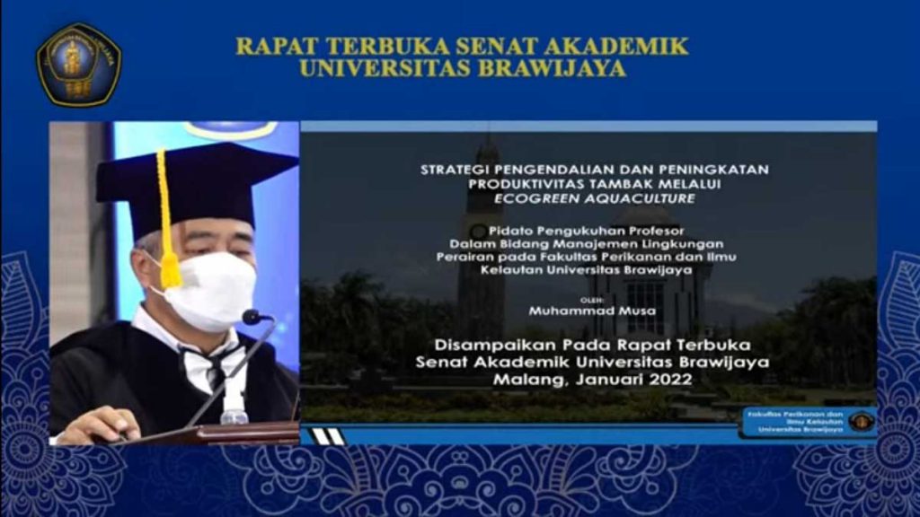Prof Dr Ir Muhammad Musa, MS, saat pidato pengukuhan. (rhd) - Awal Tahun 2022, Universitas Brawijaya Kukuhkan Dua Profesor Baru