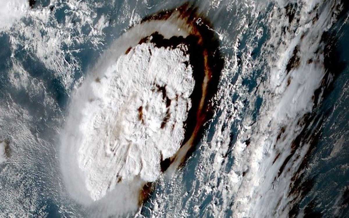 Tsunami Tonga. (ist) - Tonga Dihantam Tsunami, KBRI Wellington: 5 WNI Belum Diketahui Keadaannya