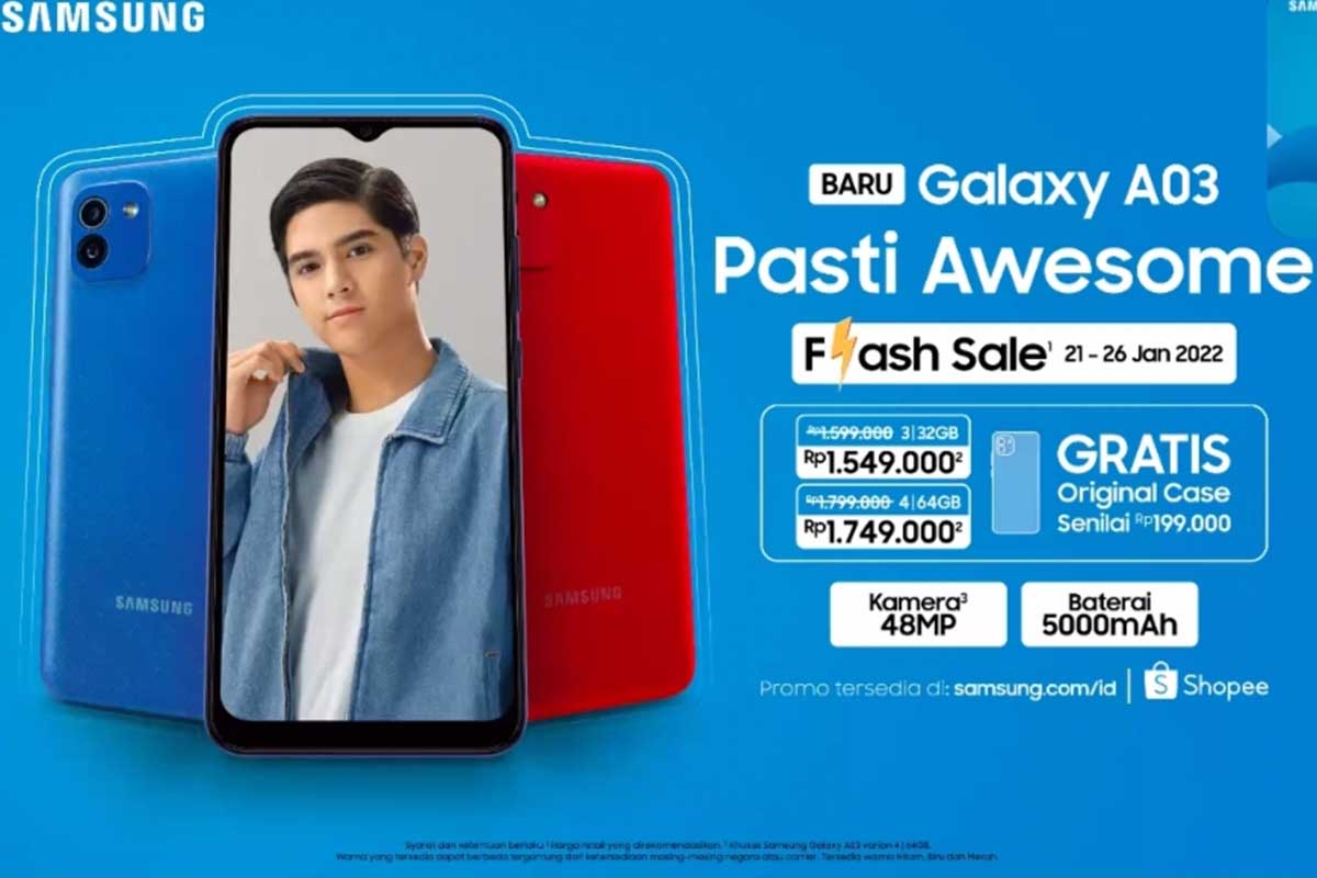 Ada tiga tampilan warna yang tersedia Samsung Galaxy A03. (jaz) - Galaxy A03 Hadirkan Fitur Penunjang Konten Kreator Harga Sejutaan