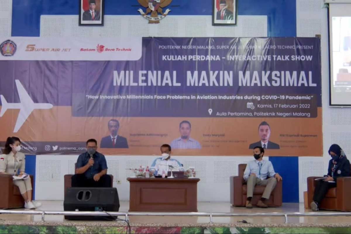 Para pemateri Kuliah Perdana-Interactive Talk Show. (rhd) - Polinema-Lion Air Group Kembali Jalankan Kerjasama Yang Sempat Tertunda Pandemi
