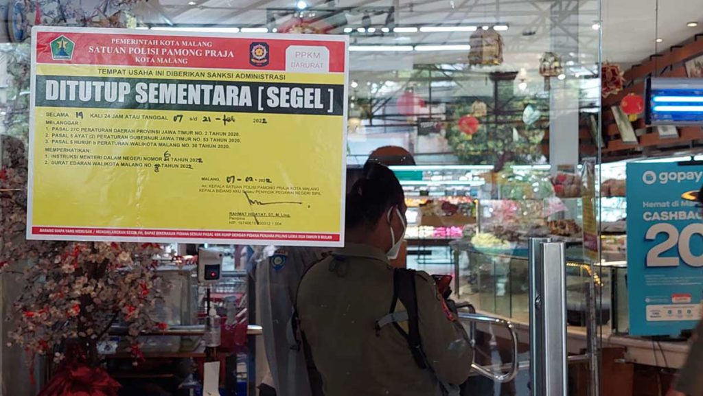 Pemkot mengumumkan penutupan sementara Lailai. (ist) - Ritel Modern Lailai Malang Ditutup Sementara, Karena Satu Karyawan Reaktif