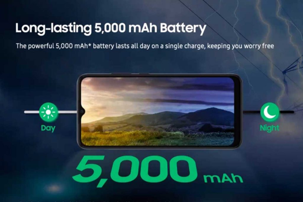 Samsung Galaxy A03 memiliki spesifikasi baterai dengan berkapasitas 5.000mAh. (ist) - Galaxy A03 Hadirkan Fitur Penunjang Konten Kreator Harga Sejutaan