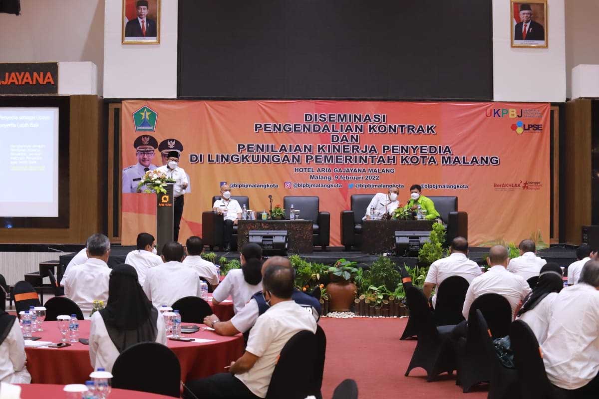 Walikota Malang menghimbau selalu evaluasi, kontrol dan penilaian kinerja penyedia. (ist) - Diseminasi Pengendalian Kontrak, Sutiaji Imbau Selalu Dievaluasi