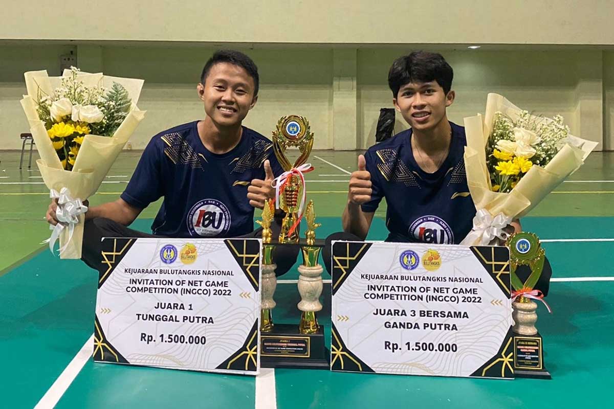 Dua mahasiswa atlet IBU Malang dalam Kejuaraan Invitation of Net Game Competition UNY 2022. (ist) - Atlet IBU Malang Sabet Dua Gelar Kejuaraan Invitation of Net Game Competition UNY 2022