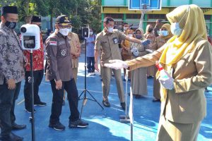 Ilustrasi pada saat masuk sekolah menerapkan prokes ketat. (jaz) - Disdikbud Kota Malang Buat Dua Kelompok Skema PTM Pekan Depan
