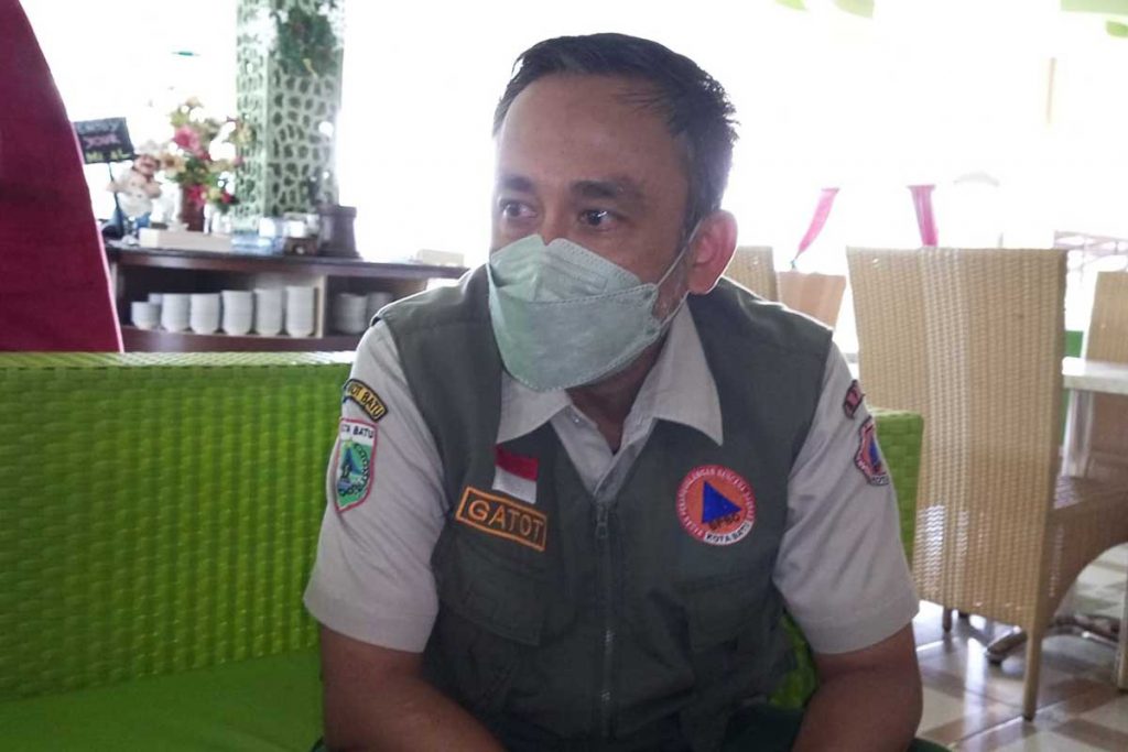 Kepala Seksi (Kasi) Pencegahan dan Kesiapsiagaan Bencana BPBD Batu, Gatot Nugroho. (ws3) - Antisipasi Gempa Megathrust, Hoteliers Batu Dilatih Pencegahan dan Mitigasi Bencana