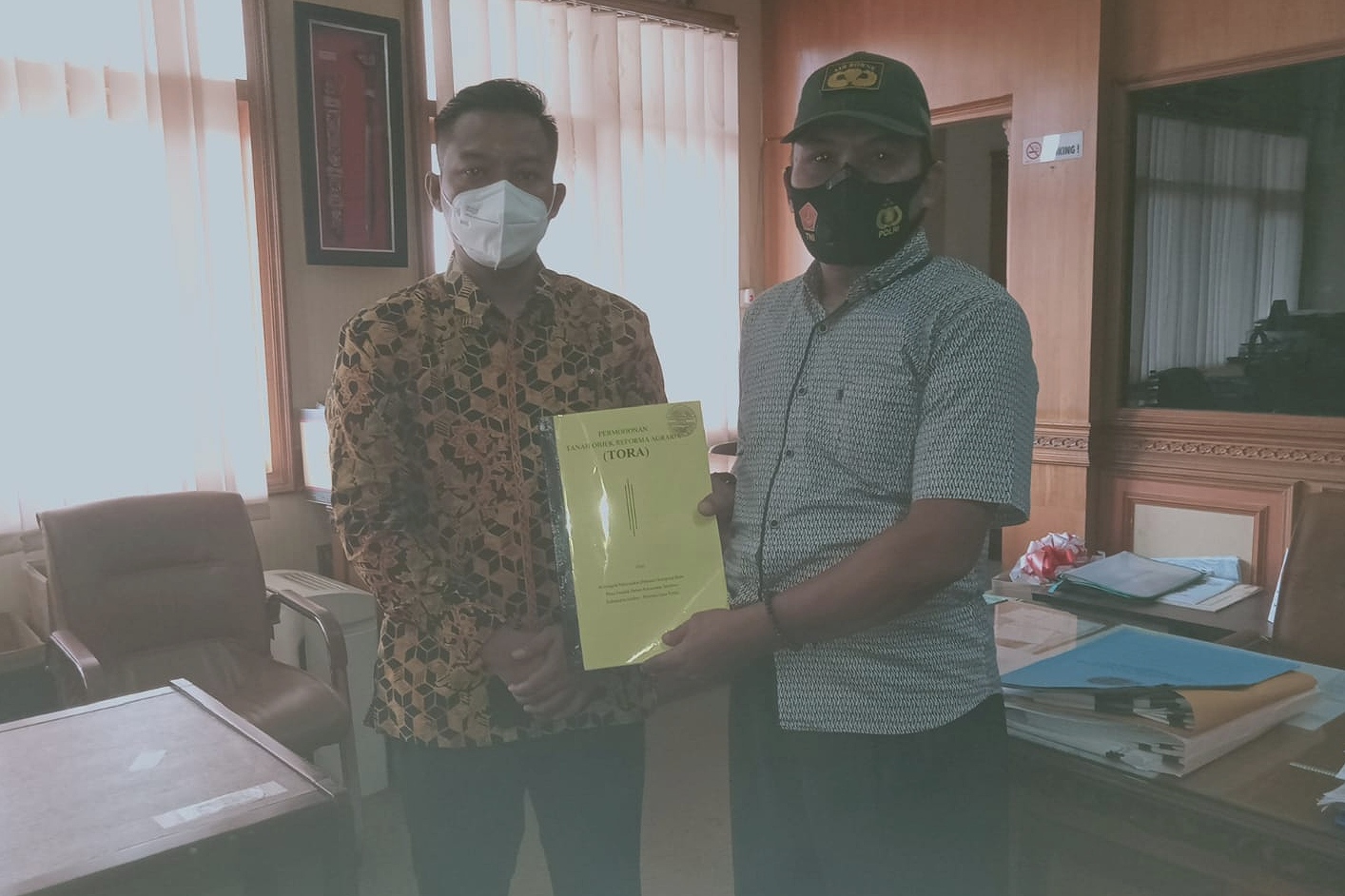 Ketua Pokmas Kampung Baru, Sohehudin, mendatangi Kanwil BPN Jawa Timur. (ist) - Pokmas Kampung Baru Ngluruk BPN Provinsi Jawa Timur