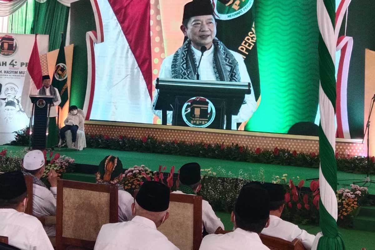 Ketua Umum DPP PPP, H Suharso Manoarfa mengungkapkan alasan memilih Kota Malang. (jaz) - Resepsi Harlah PPP di Malang, Ini Alasannya
