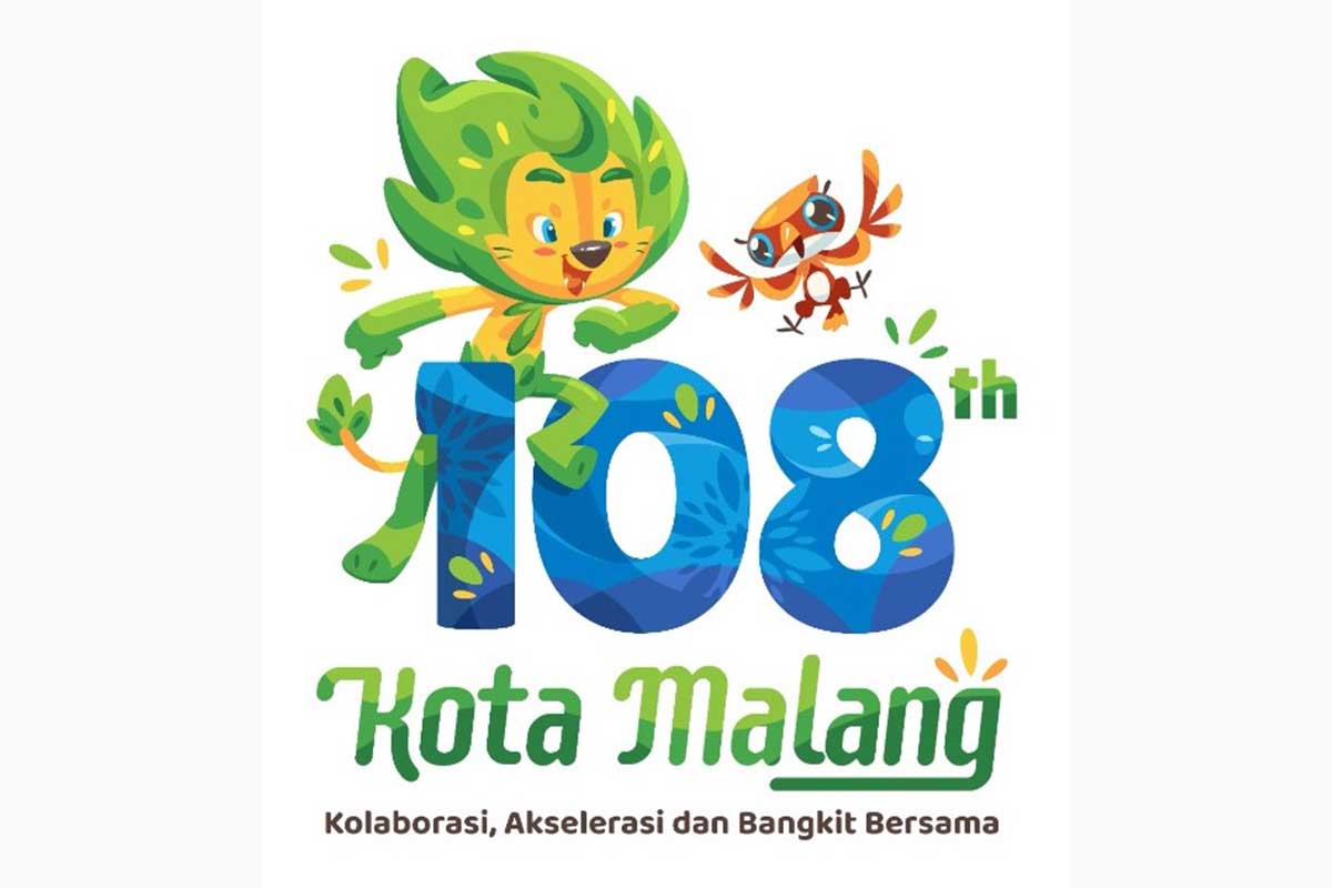 Logo Resmi HUT ke-108 Tahun Kota Malang. (ist) - HUT 108 Kota Malang Bertemakan Kolaborasi, Akselerasi dan Bangkit Bersama - Tema dan Esensi Logo Resmi HUT ke-108 Tahun Kota Malang