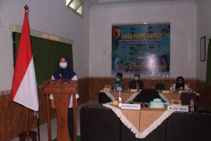 Penampilan salah satu peserta lomba pidato. (ist) - Puluhan Santri Ikuti Lomba Pidato Piala Danrem 083/Bdj