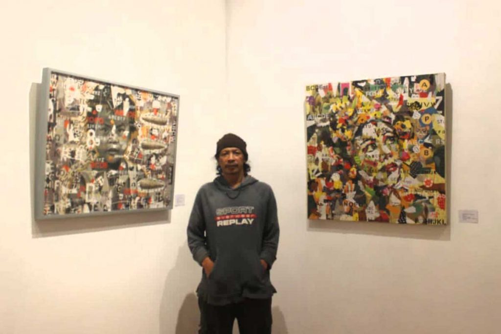Soegiono, pelukis mixed media. (mg2) - Pelukis Batu Unjuk Karya 'Painting Exhibition' di Galeri Raos