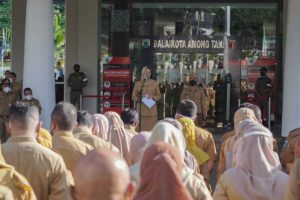 Apel Jelang libur lebaran ASN Pemkot Batu. (ist) - Pemkot Batu Gelar Apel Khusus Jelang Libur Idul Fitri 2022
