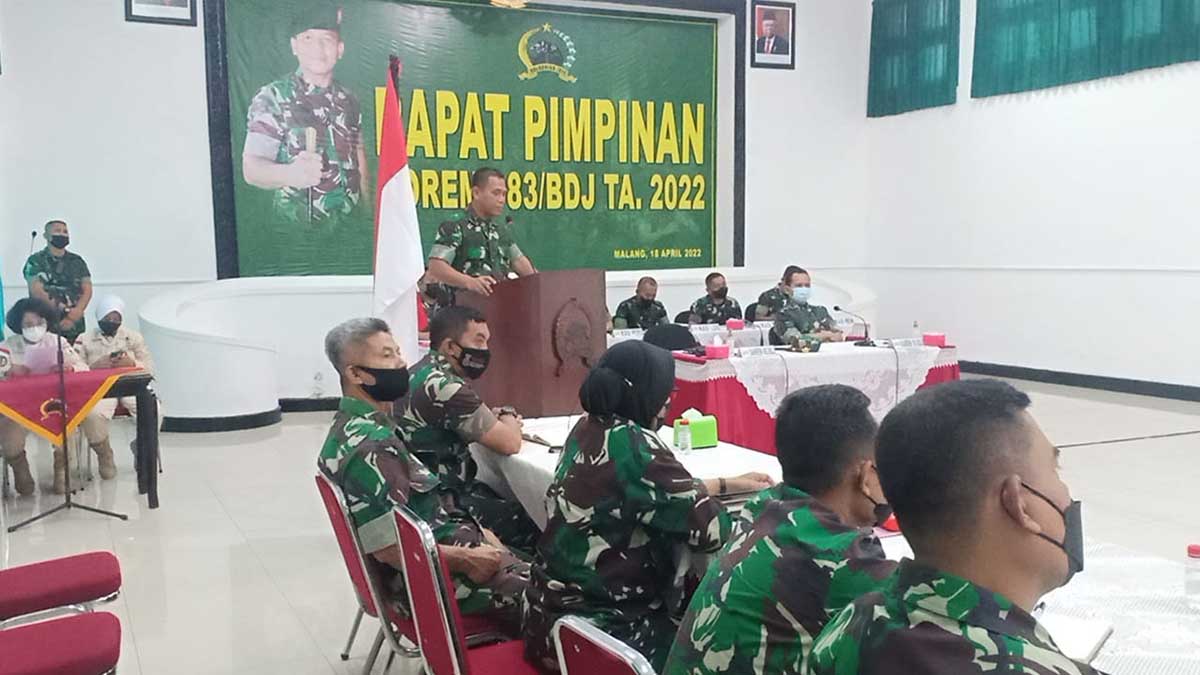 Danrem 083/Bdj Membuka Rapat Pimpinan Korem 083/Bdj