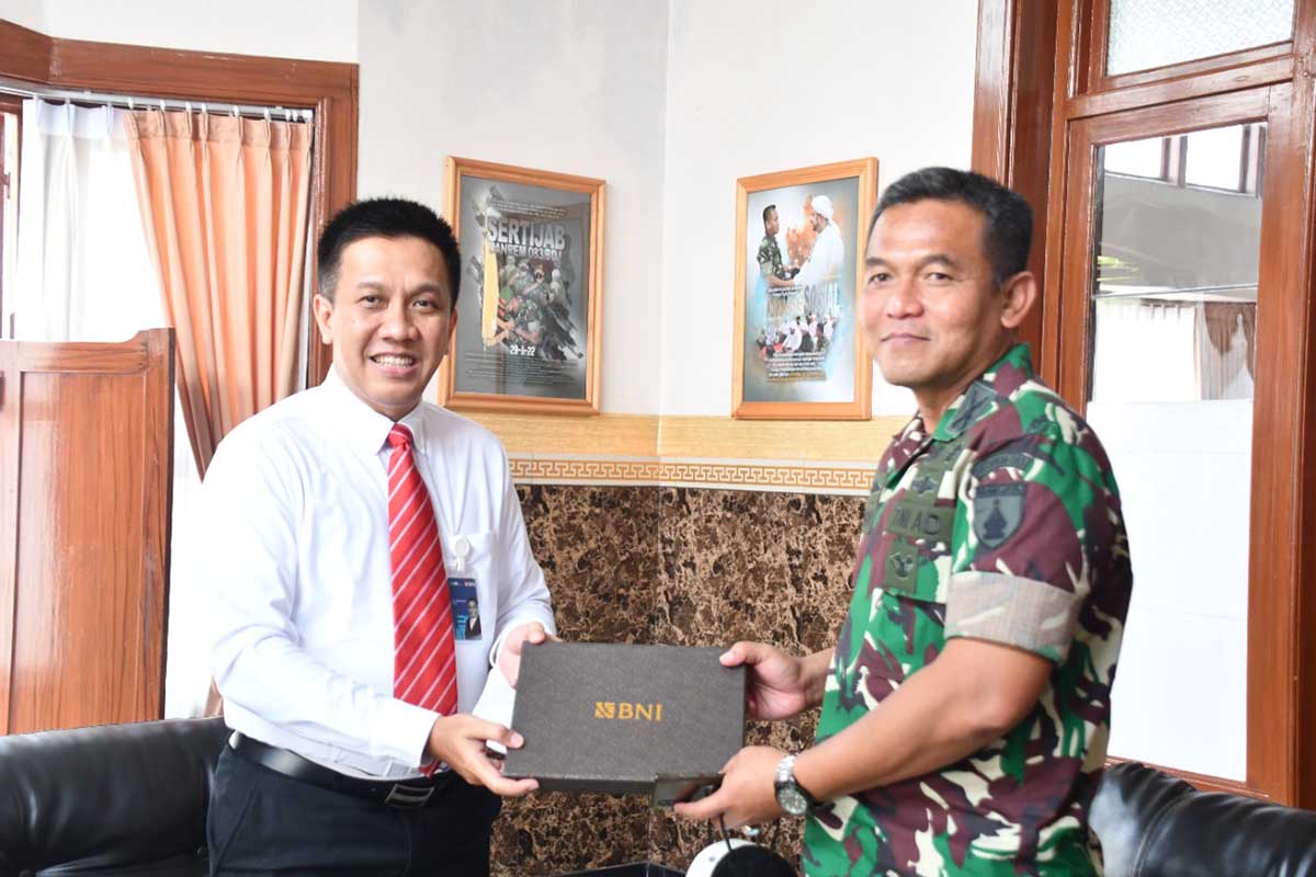 Danrem 083/Bdj Terima Silaturahmi Kepala Bank BNI Kota Malang
