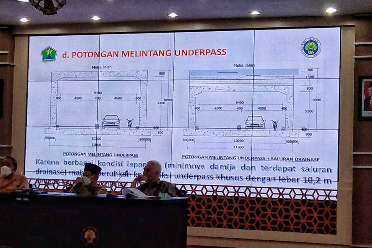 Ilustrasi Underpass Blimbing ada saluran drainase di atas. (jaz) - UM Usulkan Saluran Drainase di Atas Underpass Blimbing