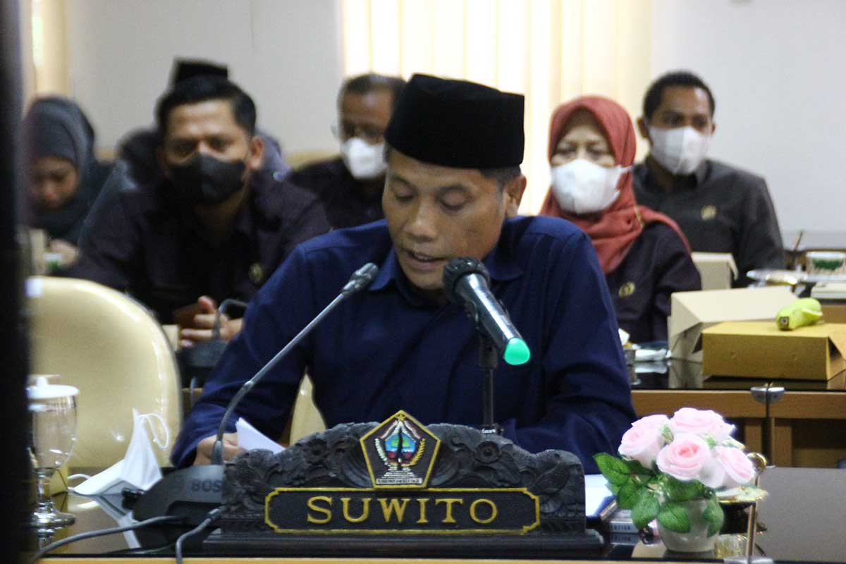 Ketua DPRD Kabupaten Blitar Suwito Saren Satoto. (Memo X/fjr) - Ketua DPRD Kabupaten Blitar Minta ASN Tak Terpengaruh Radikalisme